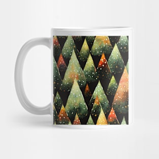 Retro Christmas Tree with Lights Watercolor Seamless Design Mug